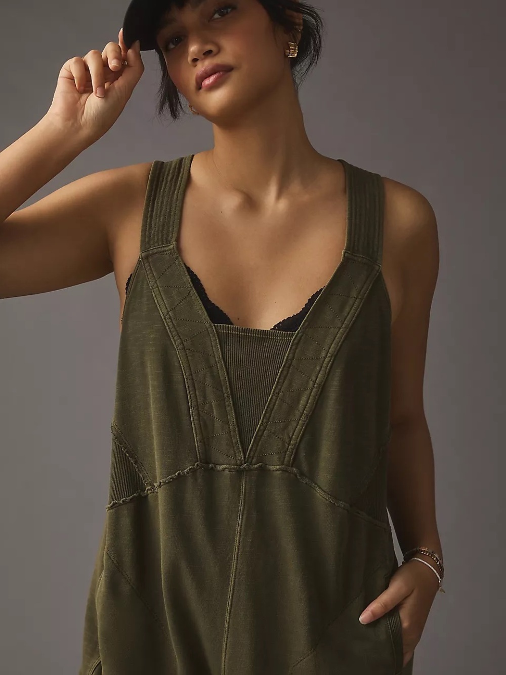 Daily Practice by Anthropologie The Palmra Jumpsuit β’ Size XS Moss New w/ Tags - Picture 9 of 15